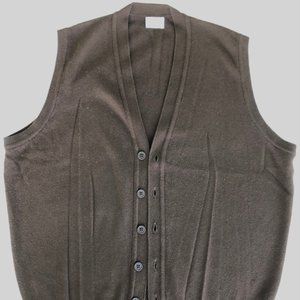 Brown United Colors of Benetton Pure Lambswool Button-Down Vest